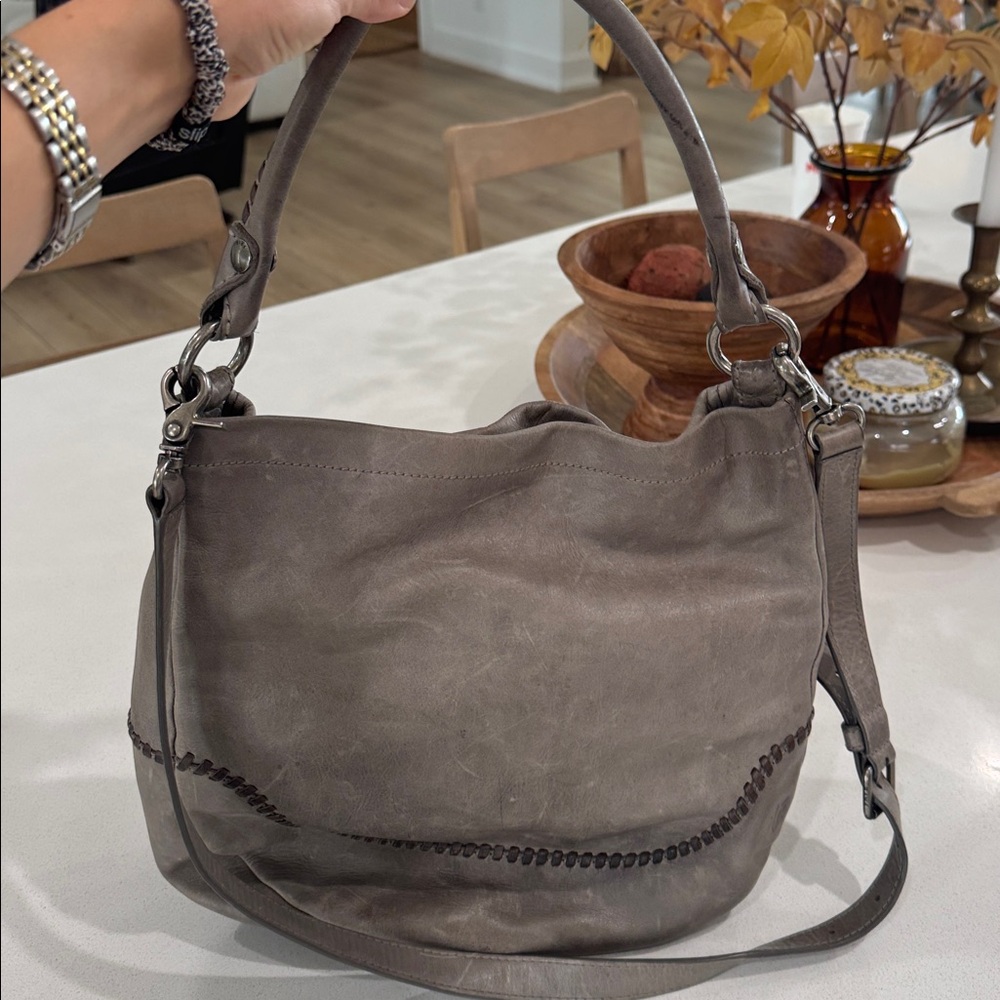 Frye Gray Leather Shoulder Bag Hobo